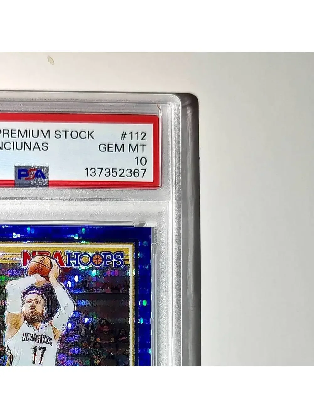 Jonas Valanciunas 2023 Panini Hoops Premium #112 40/75 Blue Pulsar PSA 10 Gem